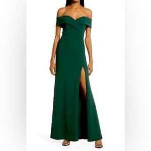 Lulus Off the Shoulder Knit Gown